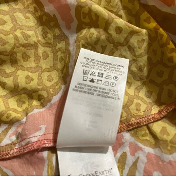 Boden Yellow Wrap Tiered Dress with Bishop Sleeves - Picture 9 of 10